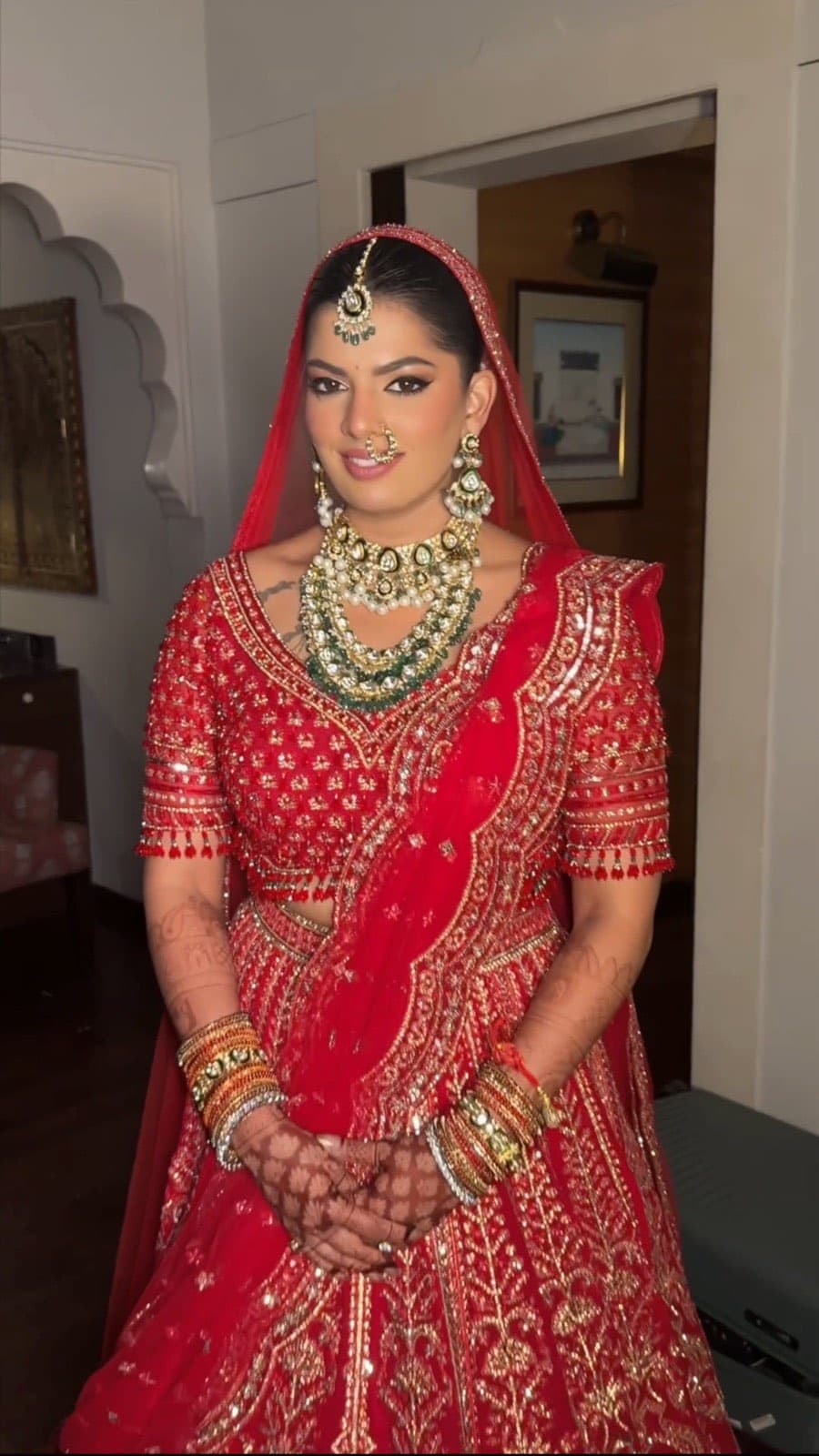 Traditional bridal look by Sneha Chowdhary — knowing exactly where to create, never adding more